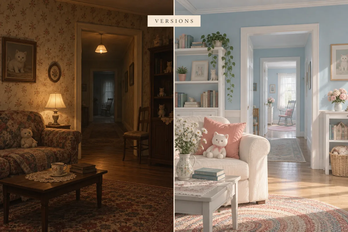 Editorial comparison concept showing two different visual readings of Level 974