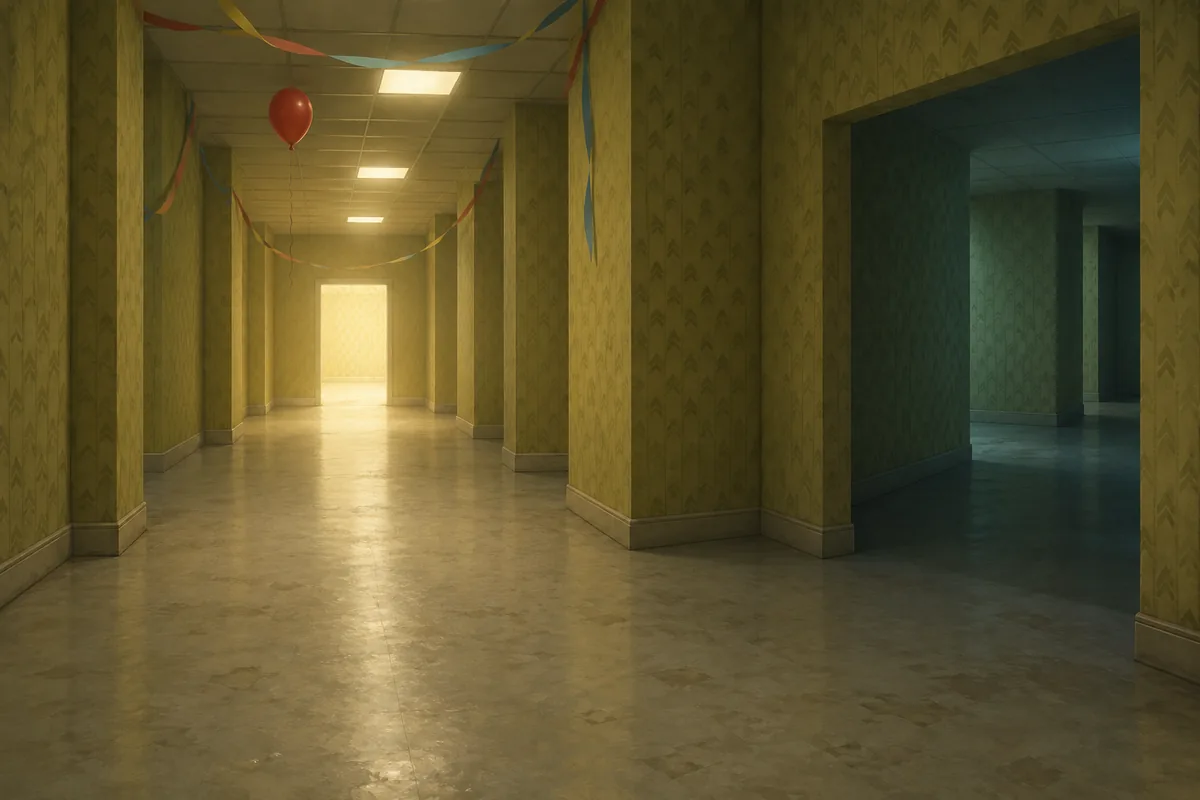 AI concept illustration showing an inviting lit corridor beside a dark side passage